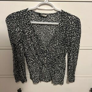 Black and white blouse